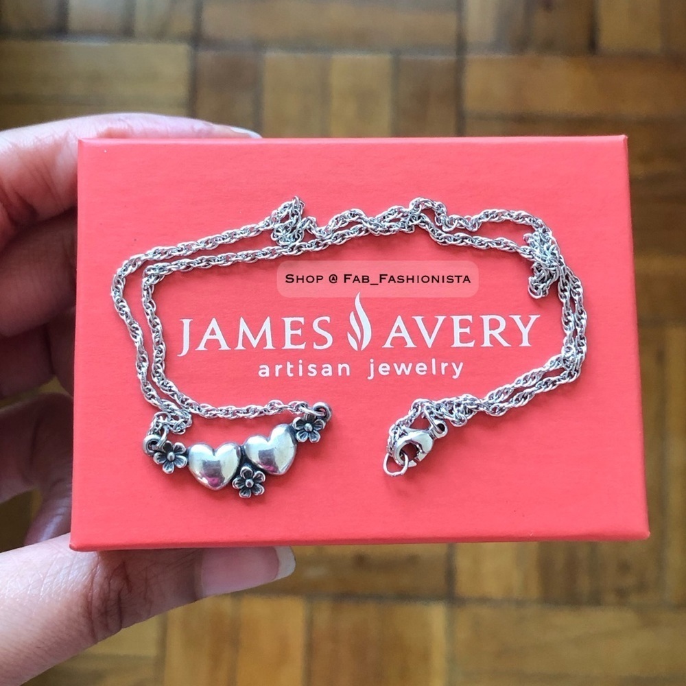 James Avery Sterling Silver Retired Flower Heart Ring Bracelet Necklace Set - Picture 7 of 17